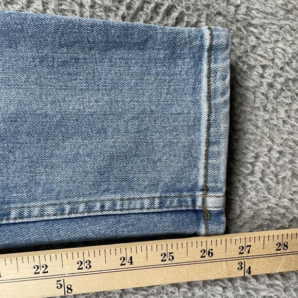 Re/Done Jeans Womens 25 Light Wash Button Fly Mid Rise Distressed Denim - Picture 6 of 8